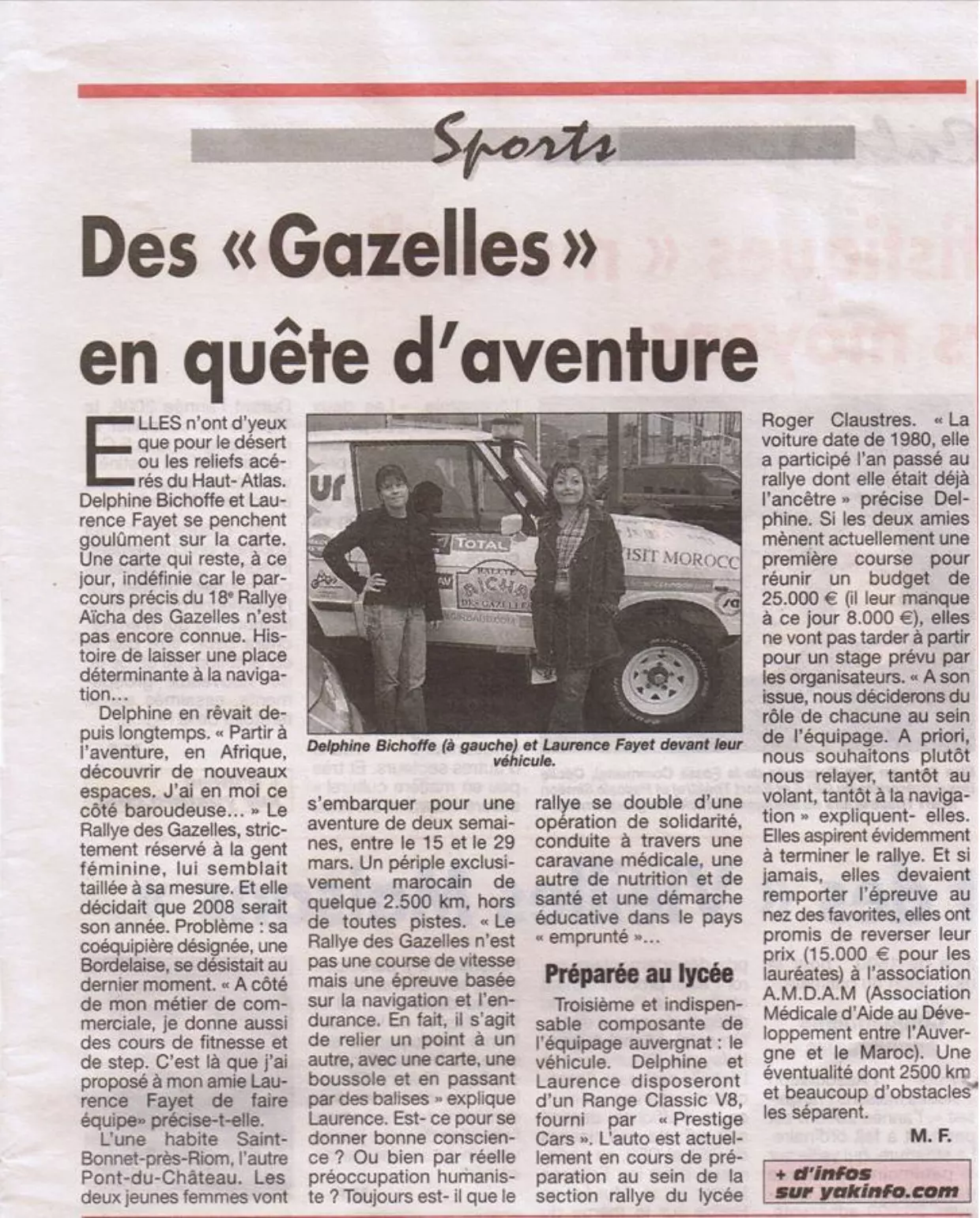 Rallye des Gazelles INFO – 28 Janvier