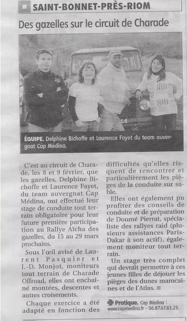 Circuit de Charade : entrainement de Gazelles – Article la Montagne