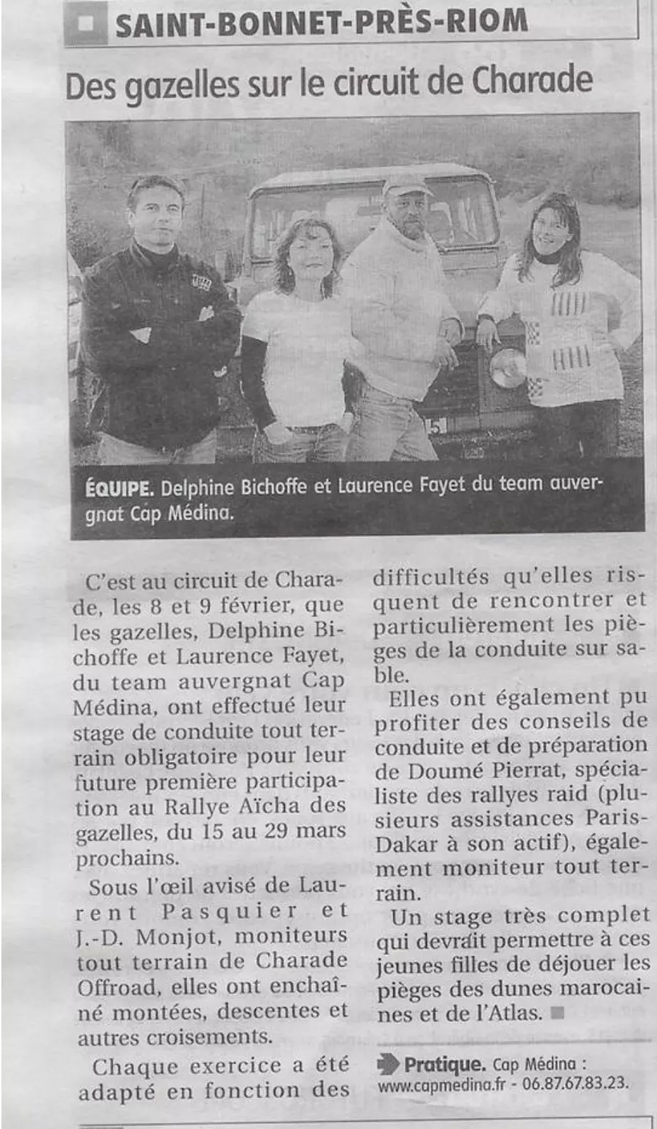 Circuit de Charade : entrainement de Gazelles – Article la Montagne