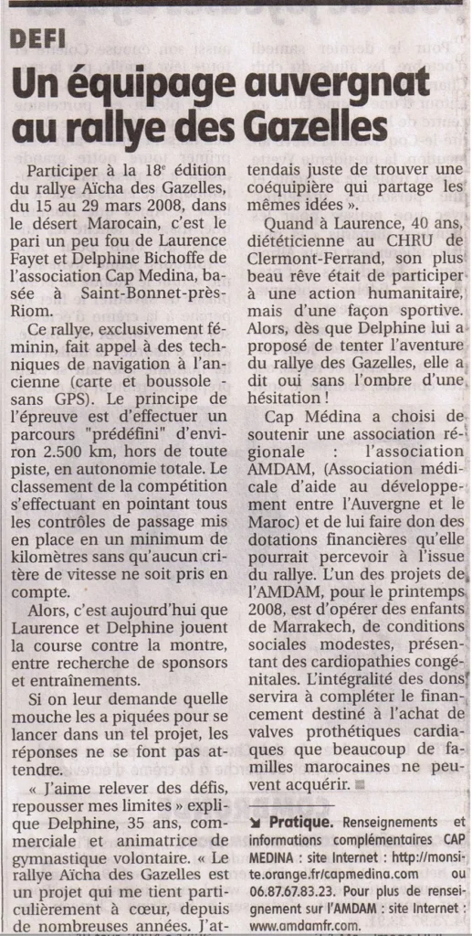 Trophée des gazelles : Novembre – LA MONTAGNE – édition Riom