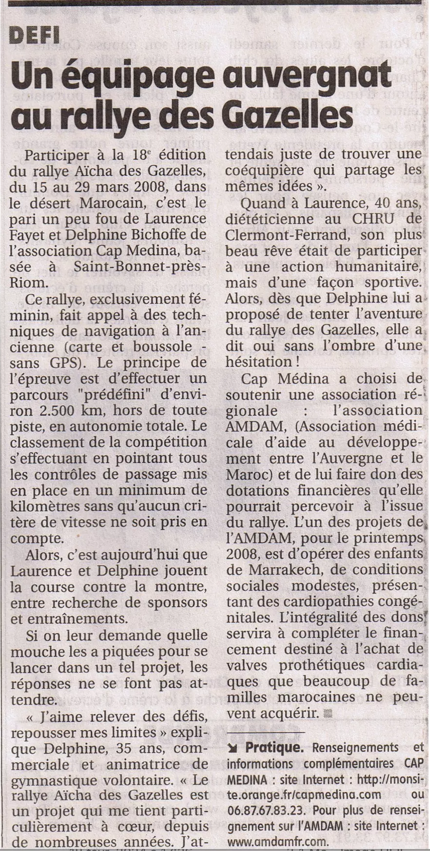 Trophée des gazelles : Novembre – LA MONTAGNE – édition Riom