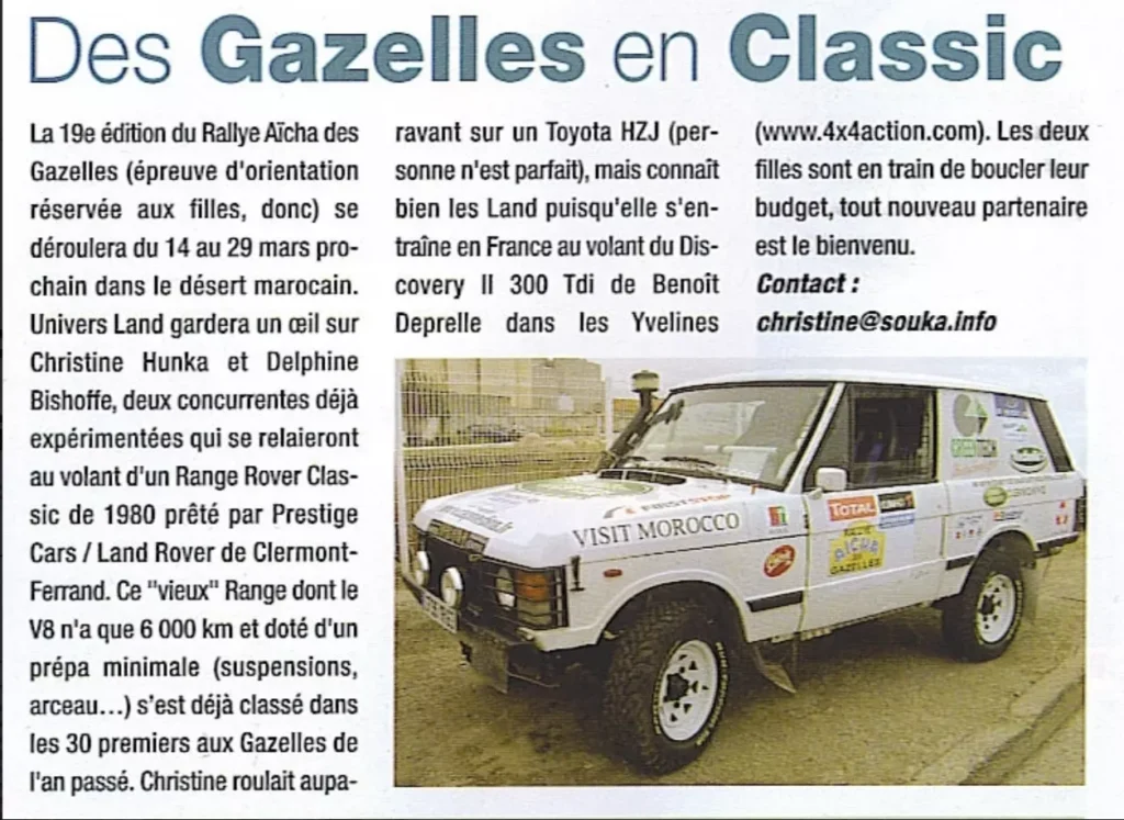 Rallye femmes : univers land aout sept oct