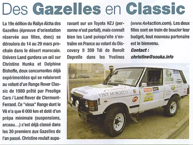 Rallye femmes : univers land aout sept oct