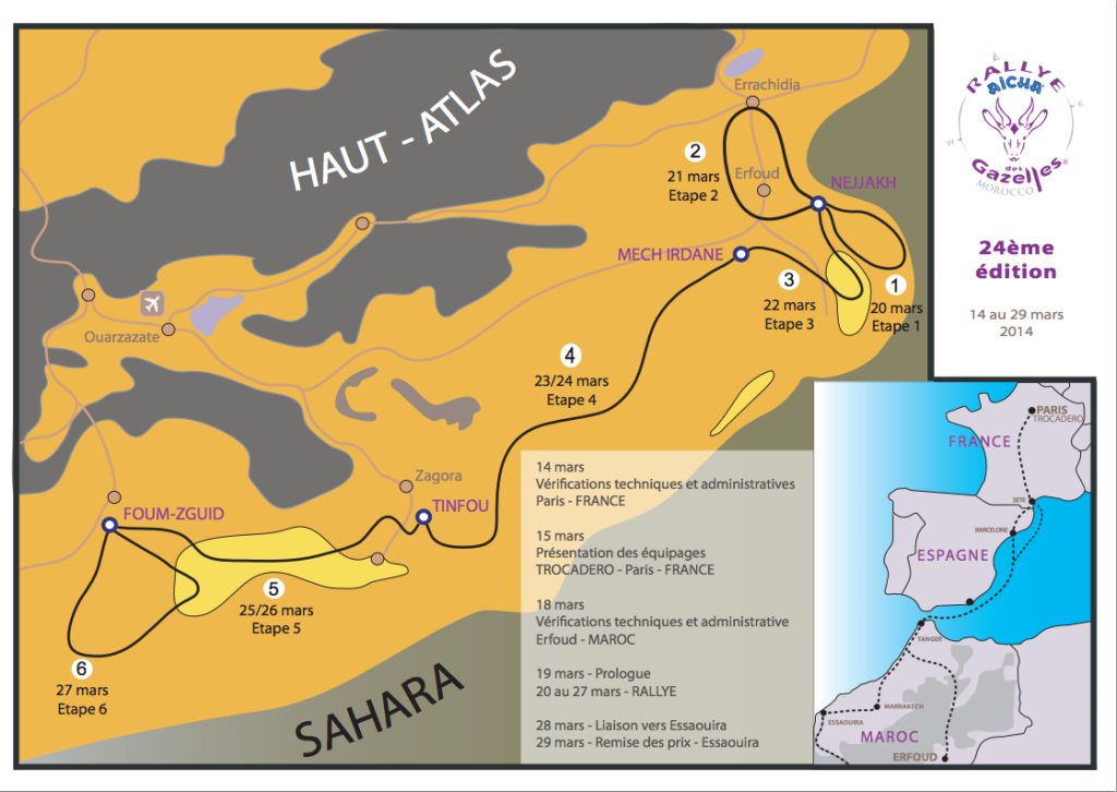 Parcours RALLYE DES GAZELLES 2014