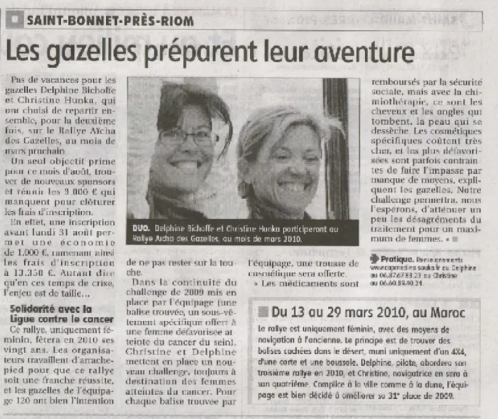 Gazelle Delphine Bichoffe La montagne édition Riom 16 août 2009