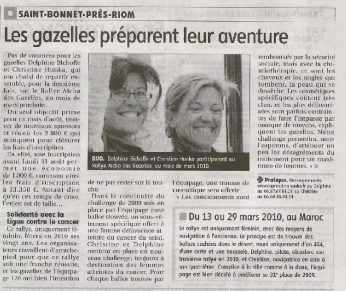 Gazelle Delphine Bichoffe La montagne édition Riom 16 août 2009