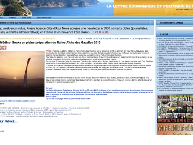 Raid des gazelles : presse agence côte d’azur
