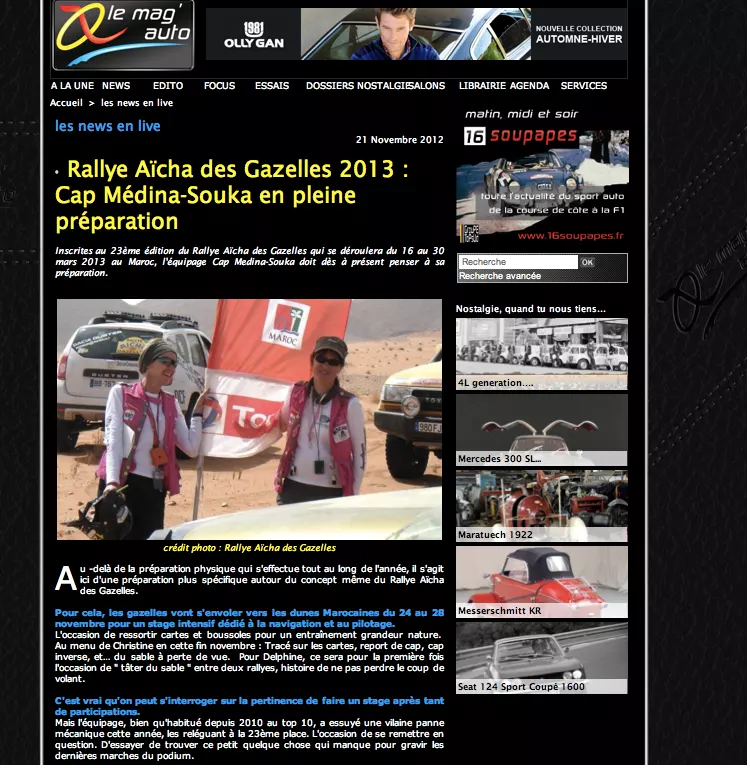 Gazelles rallye : le mag auto