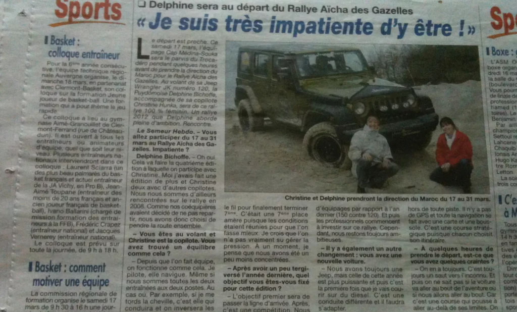 Rallye : Hebdo article rallye des Gazelles