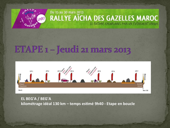 Rallye des Gazelles 2013 - le parcours