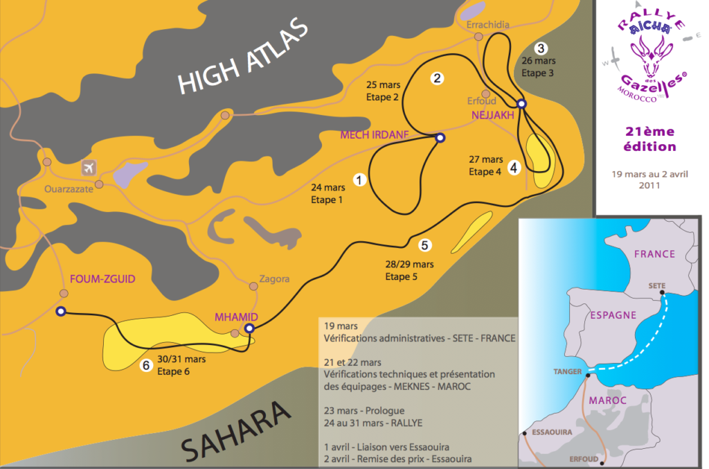 Rallye des gazelles 2011 - Parcours 2011