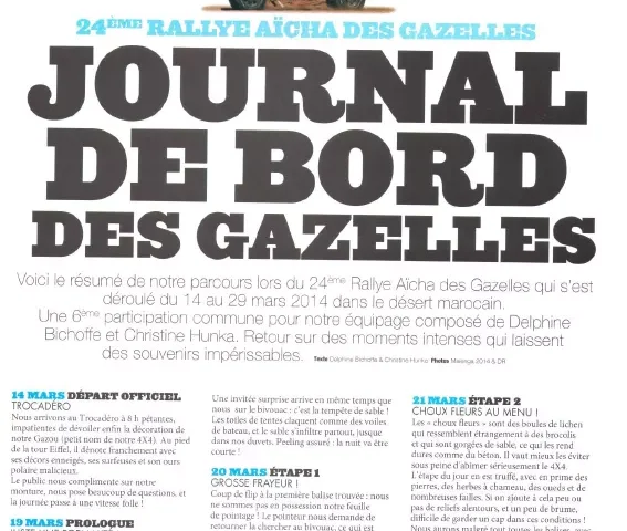 Gazelles sport Auvergne – Aout Septembre 2014