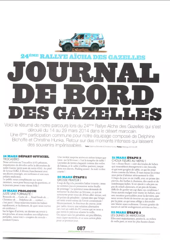 Gazelles sport Auvergne – Aout Septembre 2014