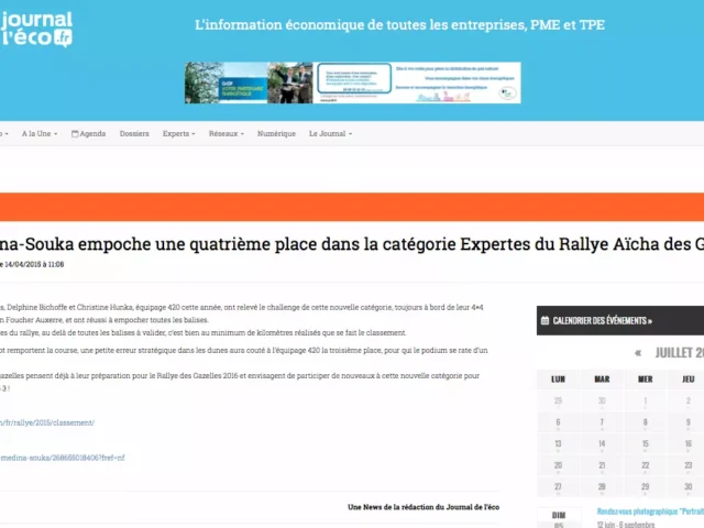 Journal de l’éco – Rallye des Gazelles