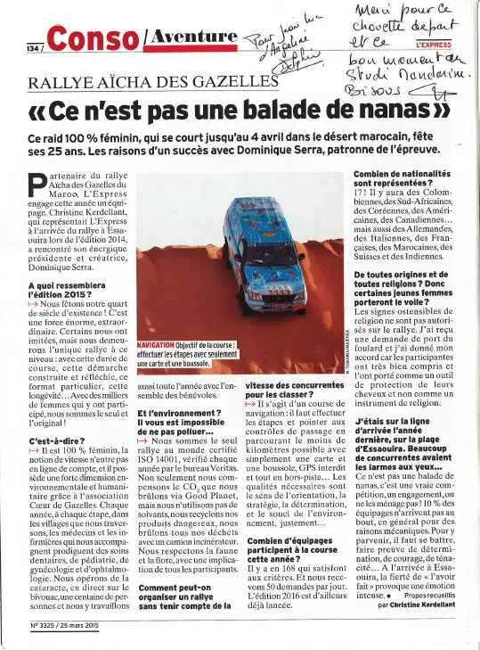 L&rsquo;express Rallye des Gazelles