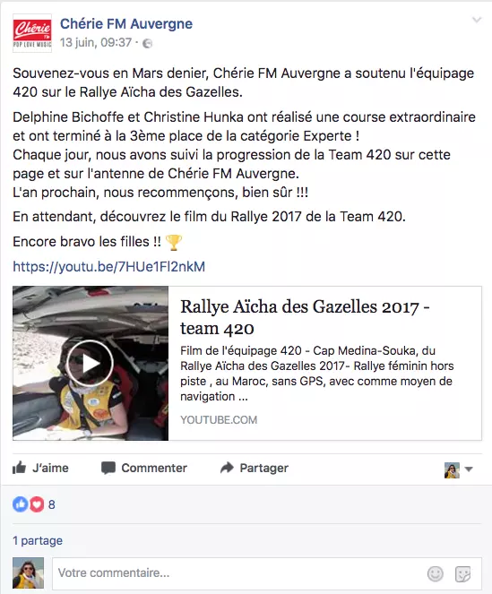 Chérie FM – PAGE Facebook