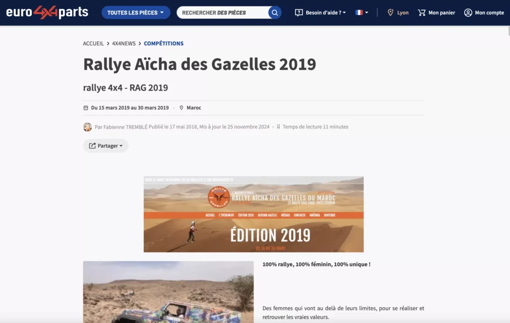 Citation sur le site Euro 4×4 part